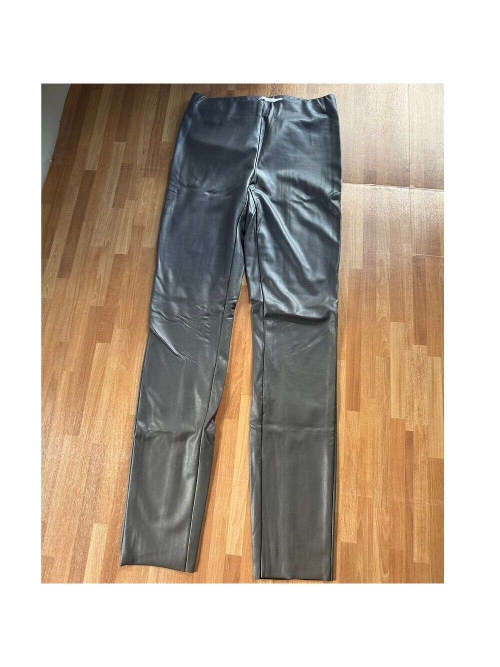 Raffaello Rossi Resa Vegan Leather Leggings Gray Size 32 / US 2